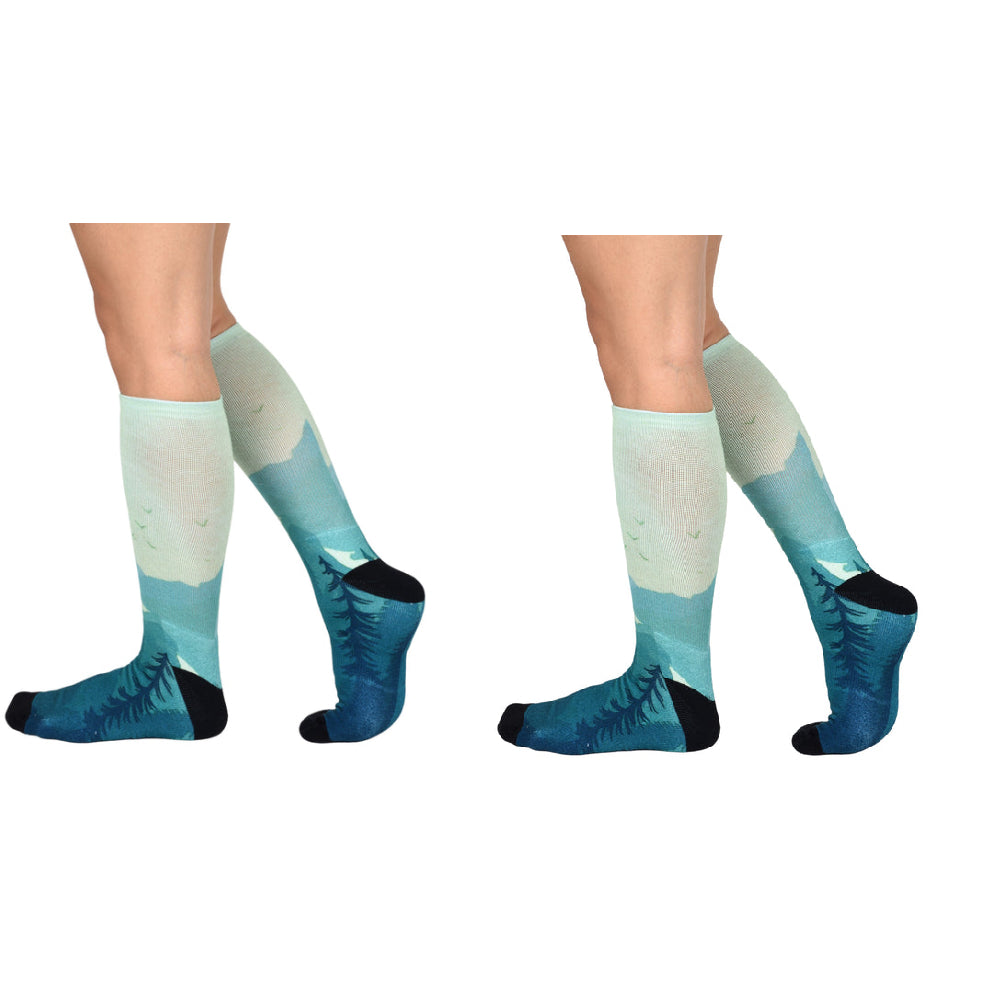 Men & Women's CoolMax Knee-High Socks, Nature Inspired Collection for Men & Women Eco-Friendly Knee High Socks