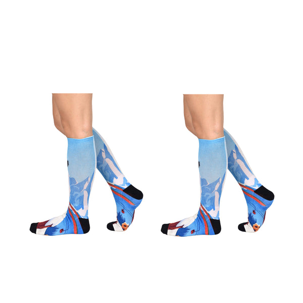 Sierra Socks Slippery Slopes Pattern Unisex Socks - Comes in a 1-pair, 2 Pair & 3 Pair Pack, Eco-Friendly Socks