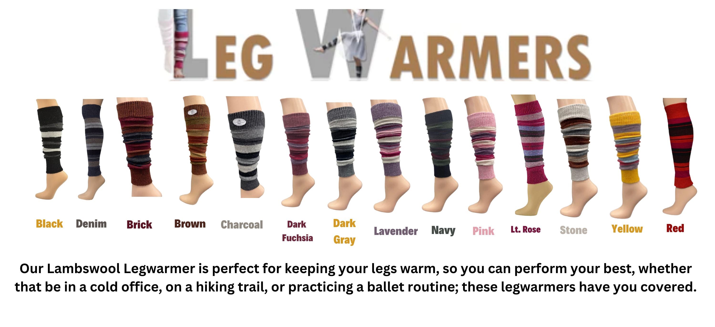 Lambswool Colorful Leg Warmers for Women, Girls and Teens