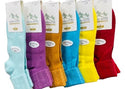 Colorful Socks - Sierra Socks Women Triple Cuff Crew Cotton Colorful Socks 6 Pair Pack