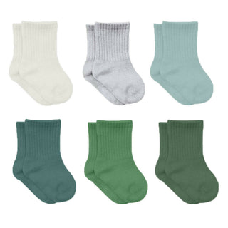 Buy assorted-green Newborn Cotton Ankle-Hi Socks Assorted 6 Pair Pack