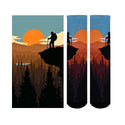 Sierra Socks Sun Set Stroll Pattern Unisex Socks, Nature Pattern Socks, Morning Wear Socks