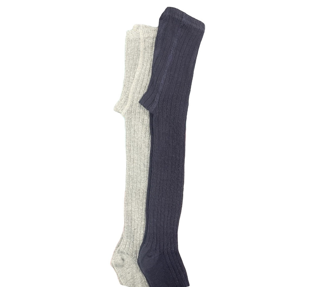 Young Girls and Tweens Combed Cotton Ribbed Tights, School Uniform Seamless Toe Comfortable All-Day Wear