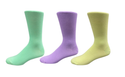 Solid Colorful Vibrant Cotton Crew Socks 3 Pair Pack