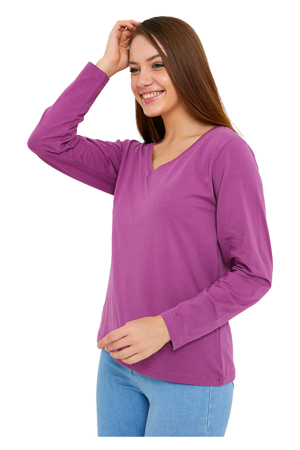 Women's V-Neck Long Sleeve T-Shirts