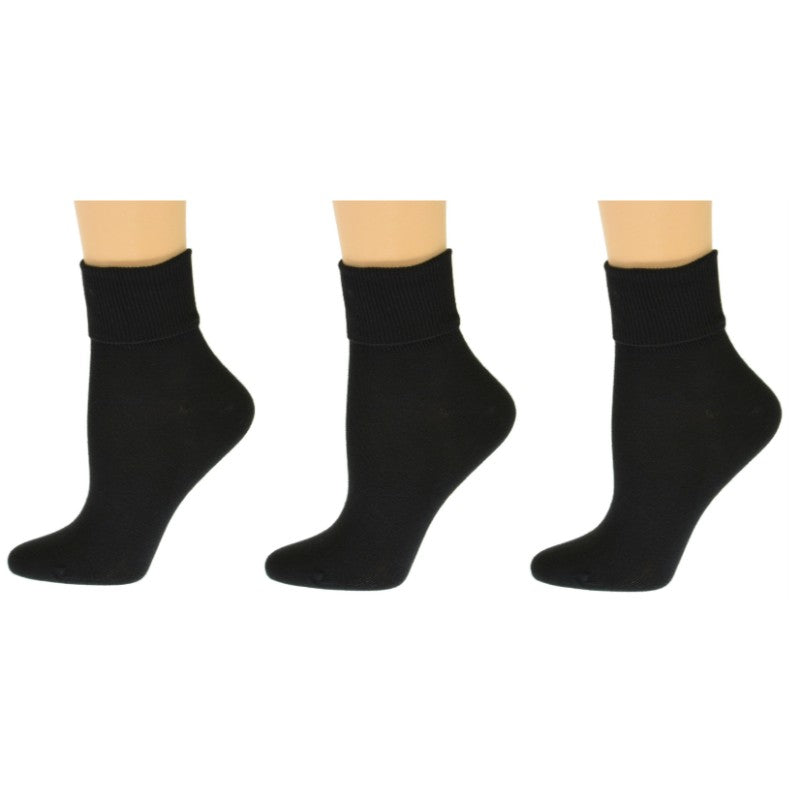 Turn Cuff Organic Cotton Seamless Toe 3 pair Pack