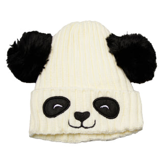 Buy white Unisex Cute Panda Cartoon Pattern Knit Winter Beanie For Kids (3-10 Years)