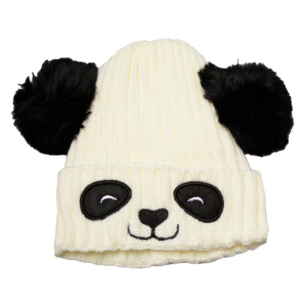 Unisex Cute Panda Cartoon Pattern Knit Winter Beanie For Kids (3-10 Years)