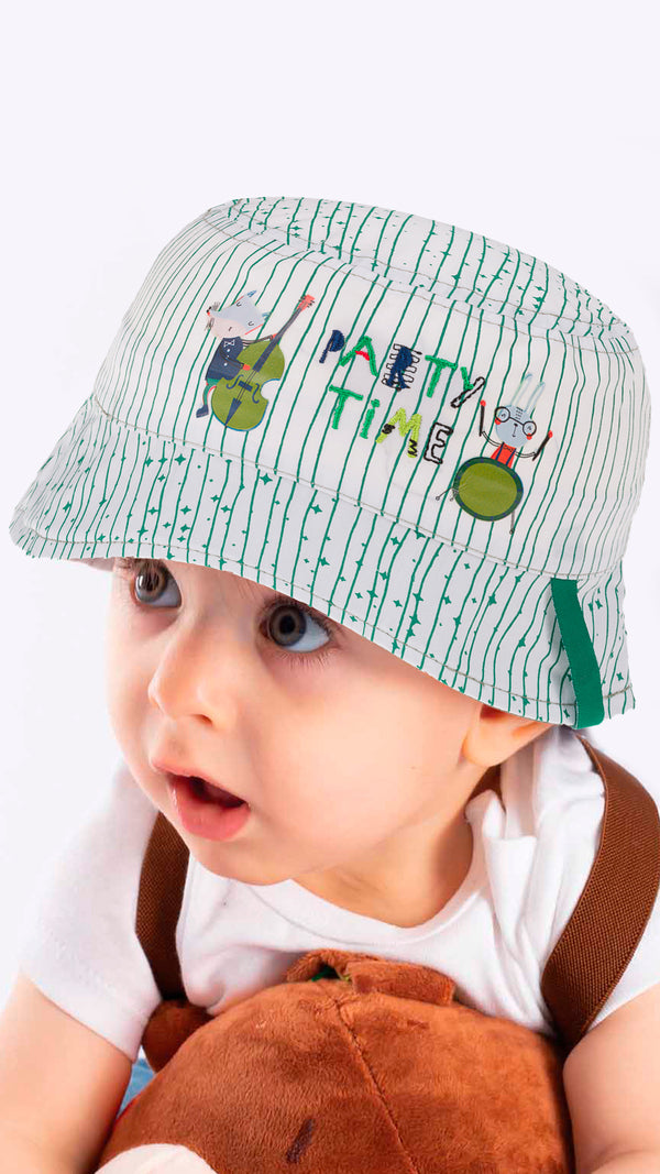 Party Time Embroidery - Infant Boy Bucket Hat 0-18 Months
