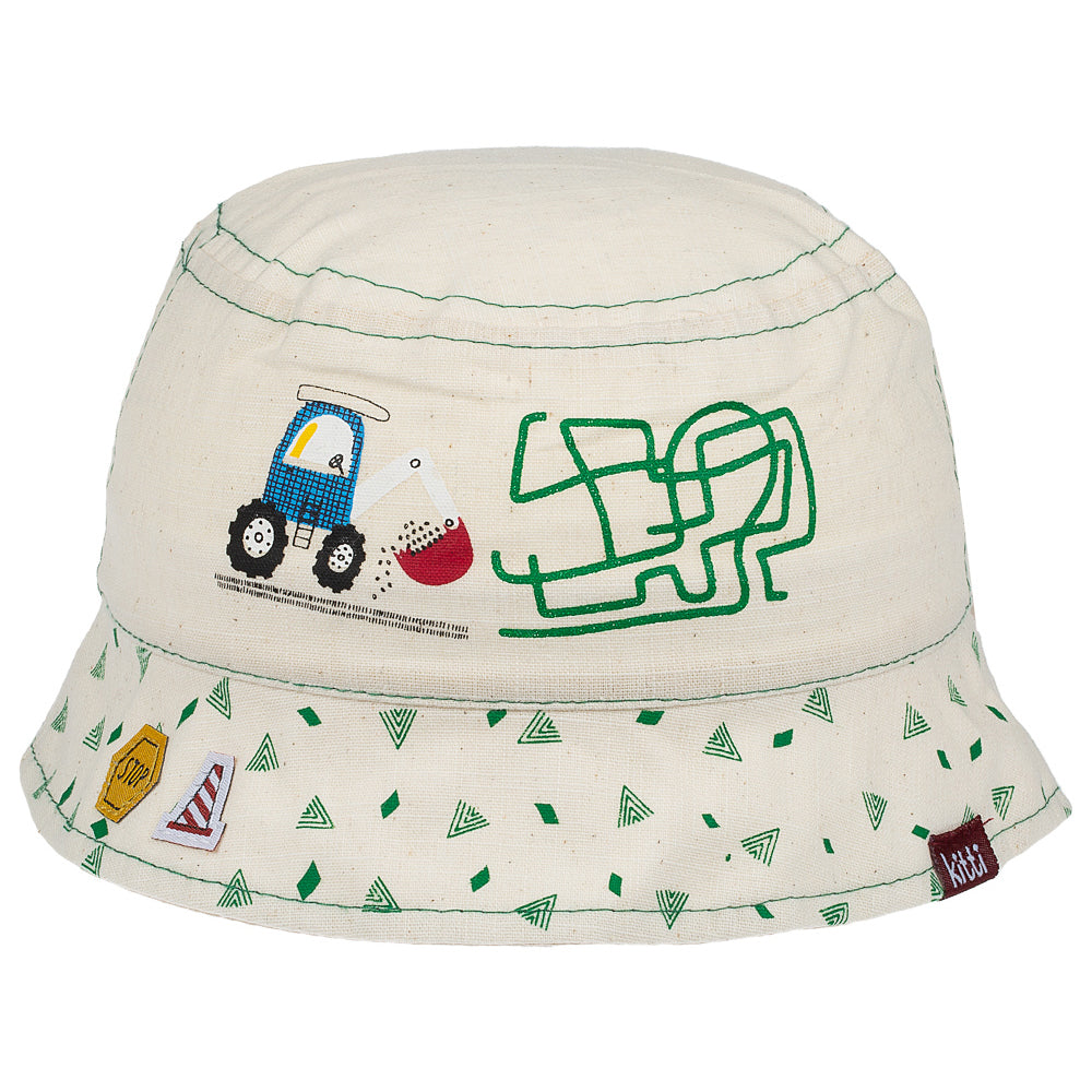 Backhoe Loader Embroidery - Infant Boy Bucket Hat  0-18 Months