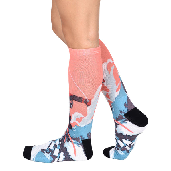 Sierra Socks Alpine Racer Pattern Unisex Socks, Adult Midcalf Socks, 1-pair, 2 Pair & 3 Pair Pack Comfortable Socks