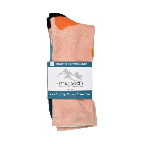 Sierra Socks Arizona Heat Pattern CoolMax Socks, Nature Collection for Men & Women Eco-Friendly Crew Socks