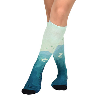 Sierra Socks Evergreen Pattern CoolMax Socks, Nature Collection for Men & Women Eco-Friendly Crew Socks