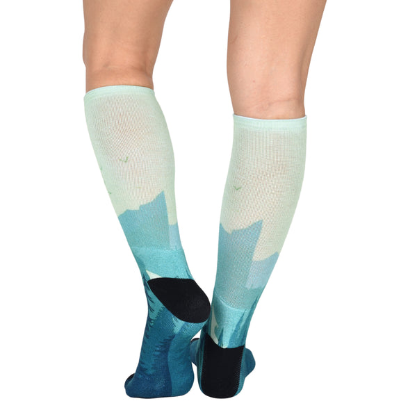 Sierra Socks Evergreen Pattern Unisex Socks, Bird Pattern Socks, Nature Beauty Socks