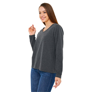 Buy dk-heather-gray Women's V-Neck Long Sleeve T-Shirts
