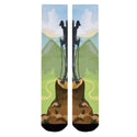 Sierra Socks Hikers Haven Pattern Unisex Socks, Colorful Pattern Crazy Socks, Soft Casual Socks