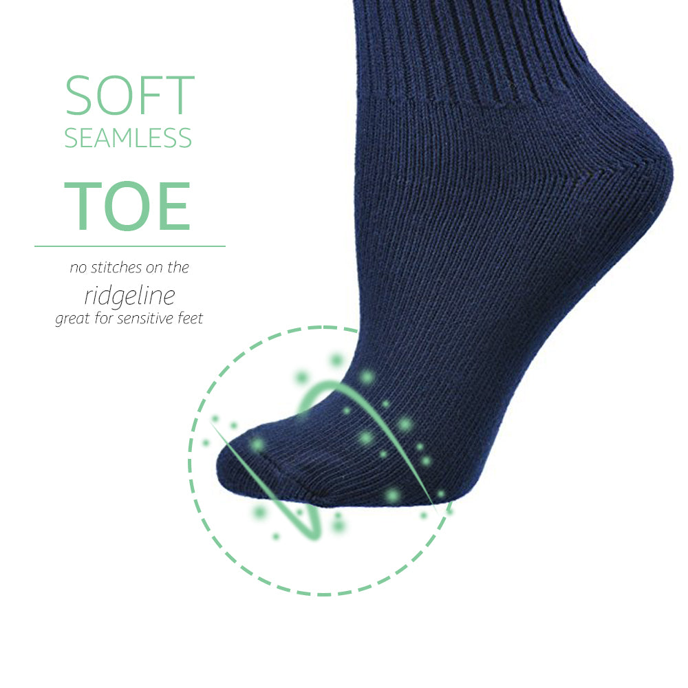 Organic Cotton Midweight Outdoor Unisex Athletic Crew Socks 3 Pair Pack W2100