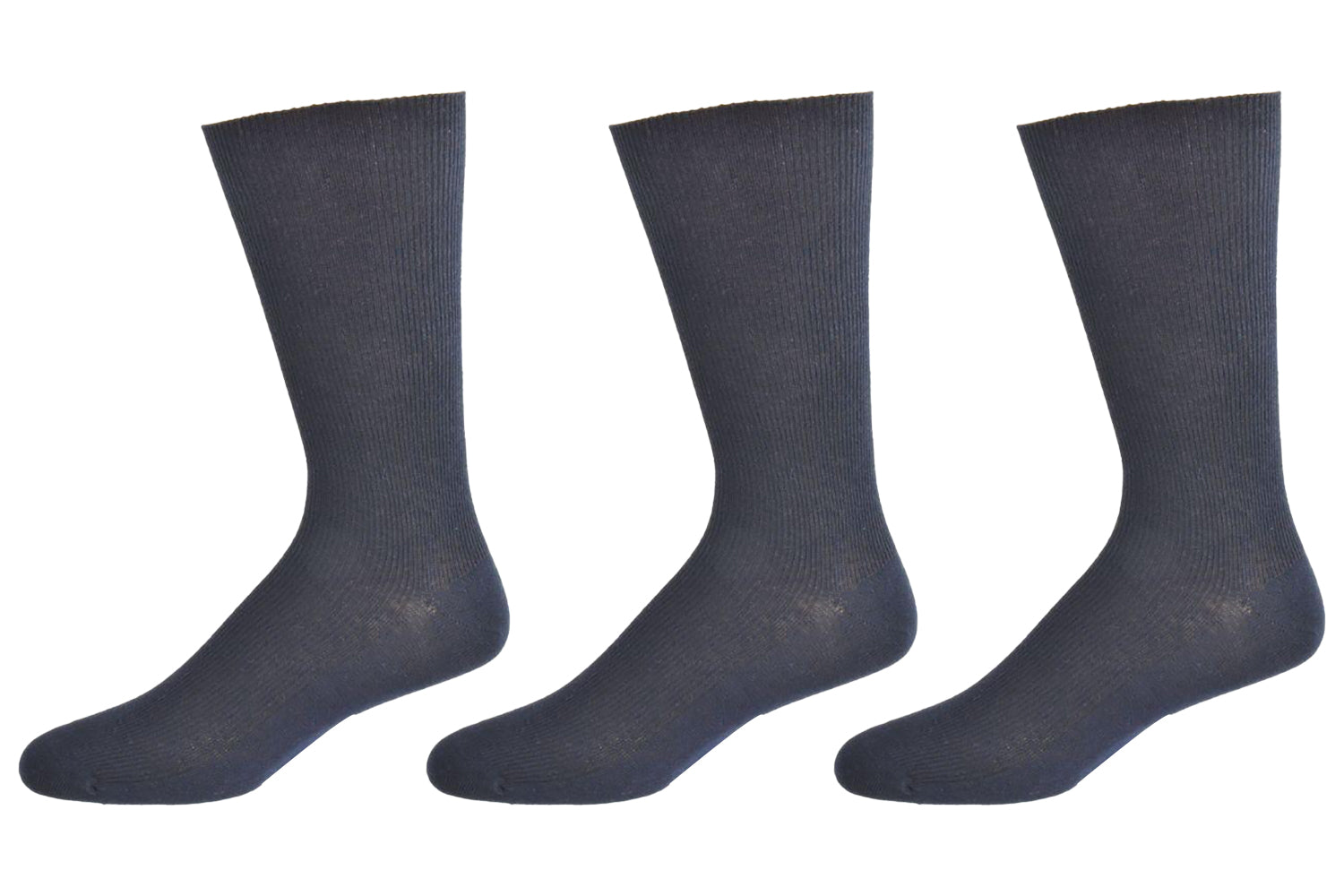 Diabetic True Rib Combed Cotton Crew Socks M11