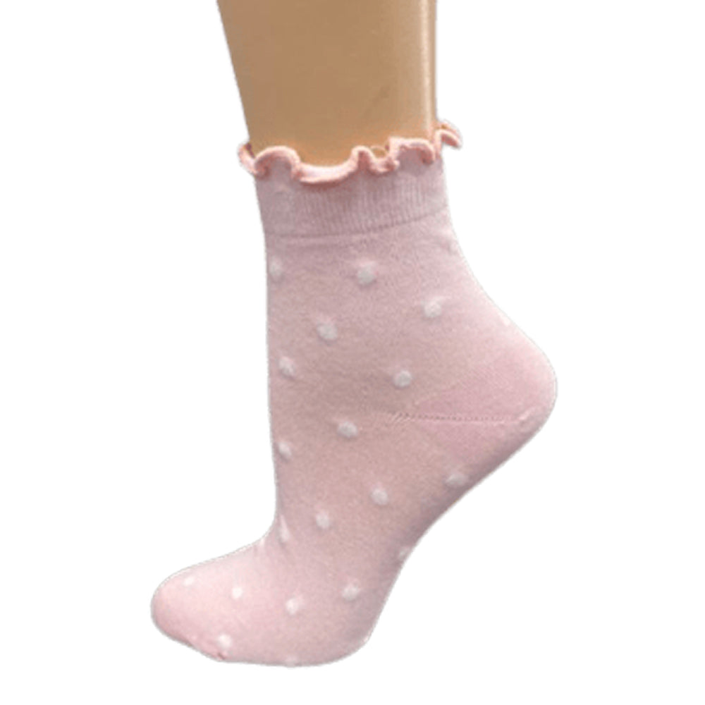 Women's Bamboo Low Cut Quarter 4-Pair Pack Lettuce Edge Ruffle Socks