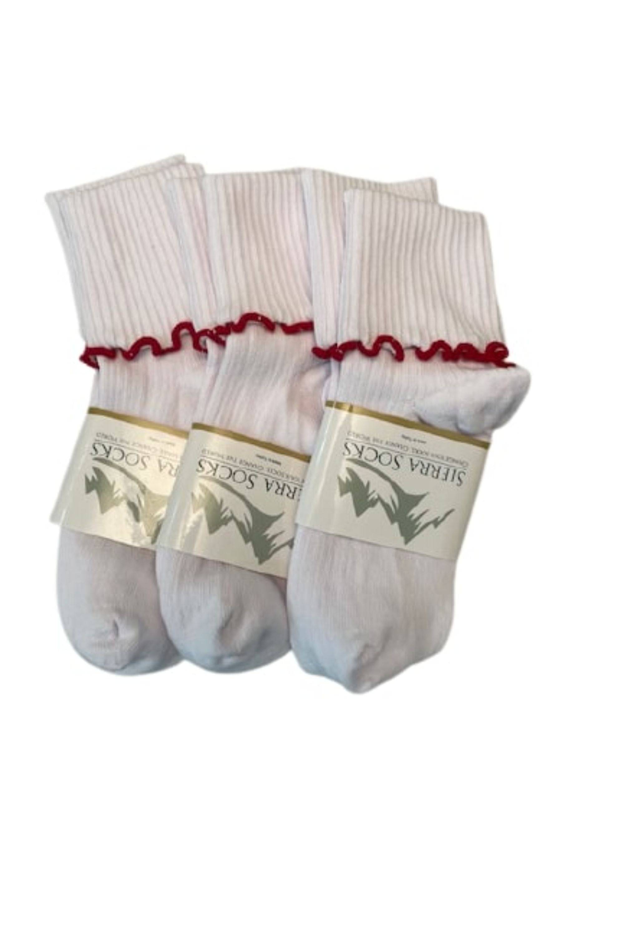 Turn Cuff Lettuce Edge Combed Cotton Seamless Toe School Uniform Socks G550