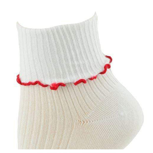 Turn Cuff Lettuce Edge Combed Cotton Seamless Toe School Uniform Socks G550