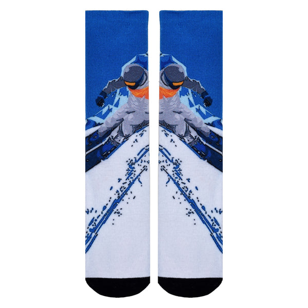 Sierra Socks Shredding Slopes Pattern CoolMax Socks, Nature Collection for Men & Women Eco-Friendly Colorful Crew Socks