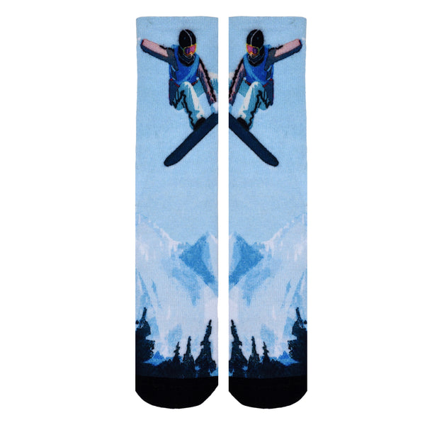 Sierra Socks Sky High Pattern CoolMax Socks, Nature Collection for Men & Women Eco-Friendly Crew Socks