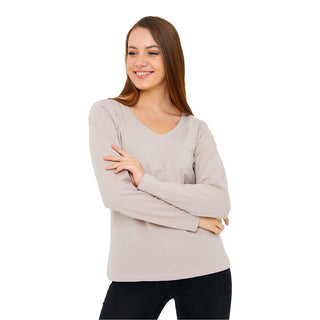 Buy stone Women's V-Neck Long Sleeve T-Shirts
