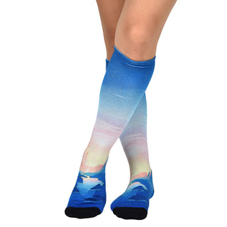 Sierra Socks Sunset Stream Pattern Unisex Socks, Unique Printed Socks, Comes in 1 Pair, 2 Pair & 3 Pair Pack