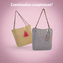 Reusable Women's Cotton Tote Shoulder Bag, Tassel Handbag