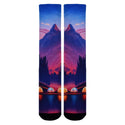 Sierra Socks Valley Camping Pattern CoolMax Socks, Nature Collection for Men & Women Eco-Friendly Colorful Crew Socks